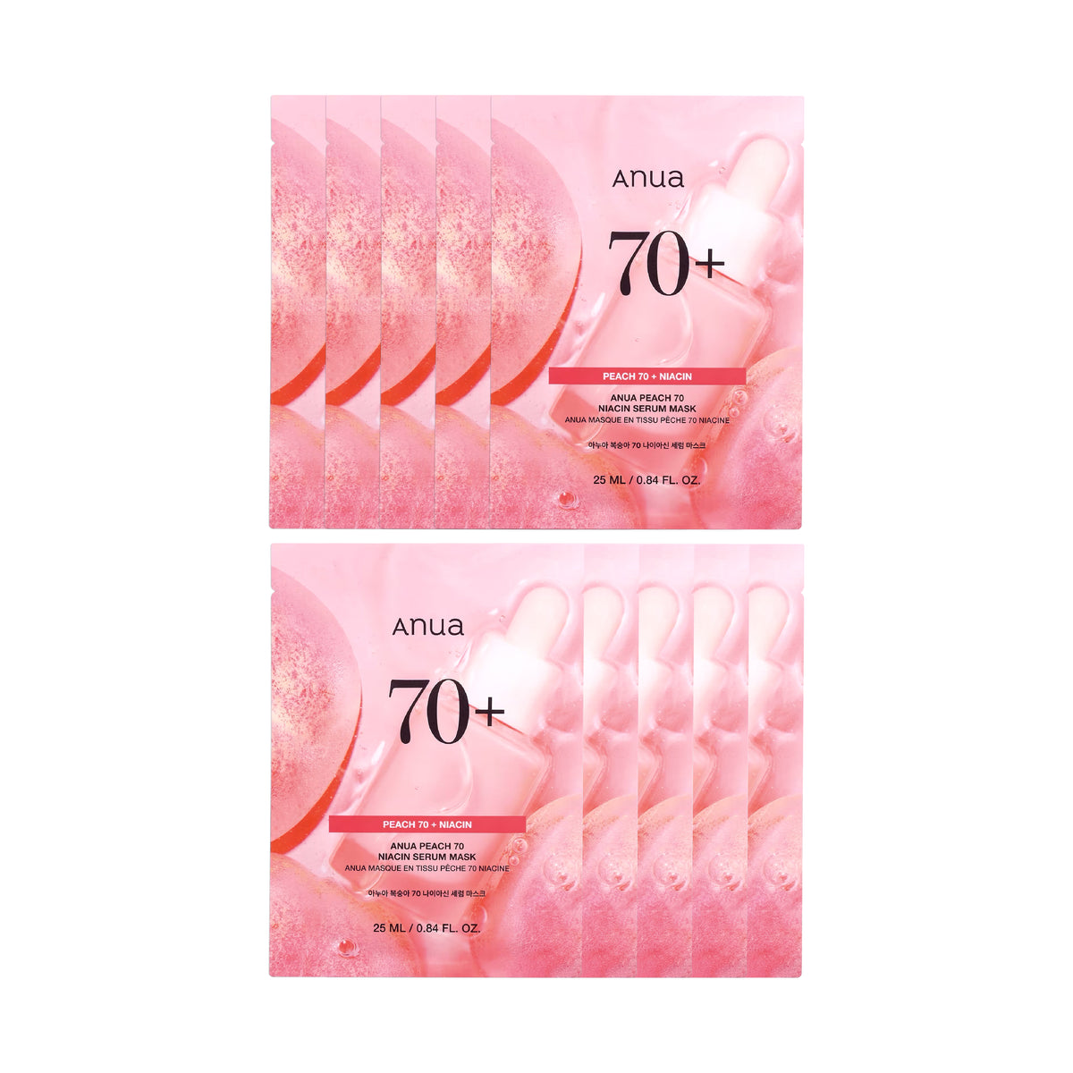 Anua Peach 70 Niacin Serum Mask (10 piezas)