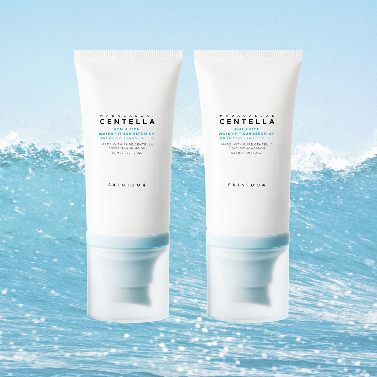 SKIN1004 Madagascar Centella Hyalu-Cica Water-Fit Sun Serum (Twin Pack)